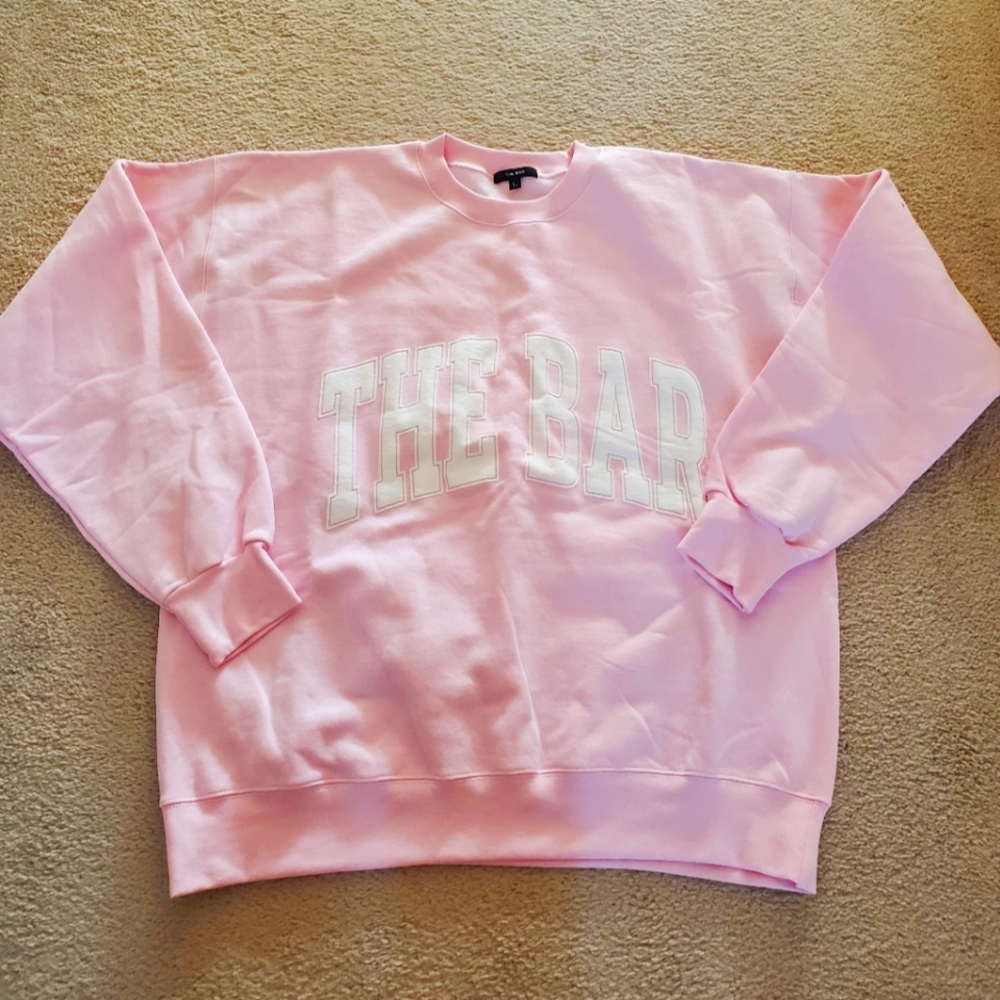 NWT The Bar Varsity Sweatshirt Blush L